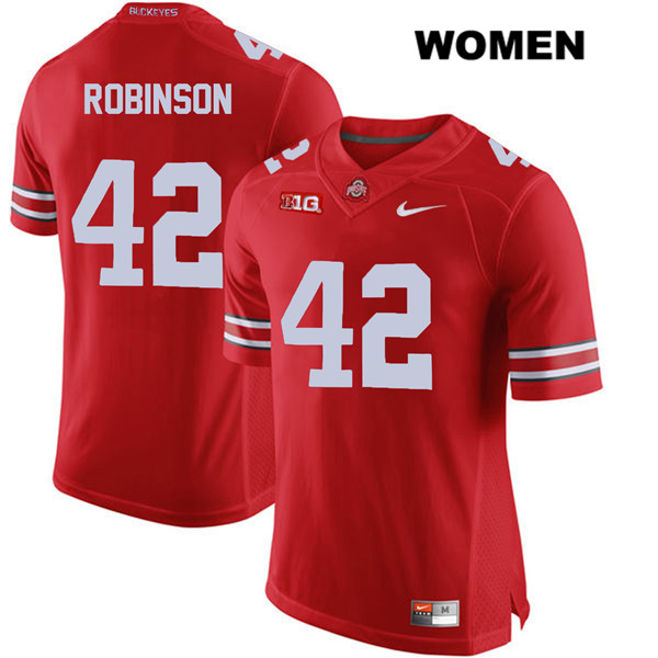 Ohio State Buckeyes Women's Bradley Robinson #42 Red Authentic Nike College NCAA Stitched Football Jersey HA19Z15CD